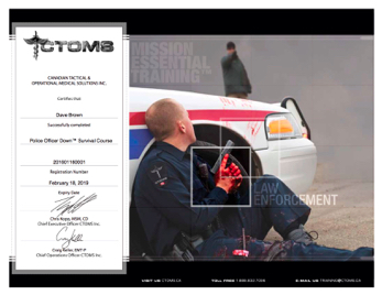 Certificate CTOMS